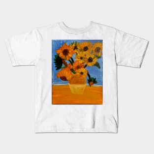 sunflowers in the style of van gogh Kids T-Shirt